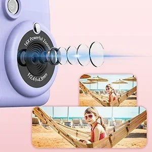 Portable Instant Print Camera for Kids - 1080P HD Video Camera with 3 Rolls Photo Paper and 32GB Card, Perfect Toy for Toddlers