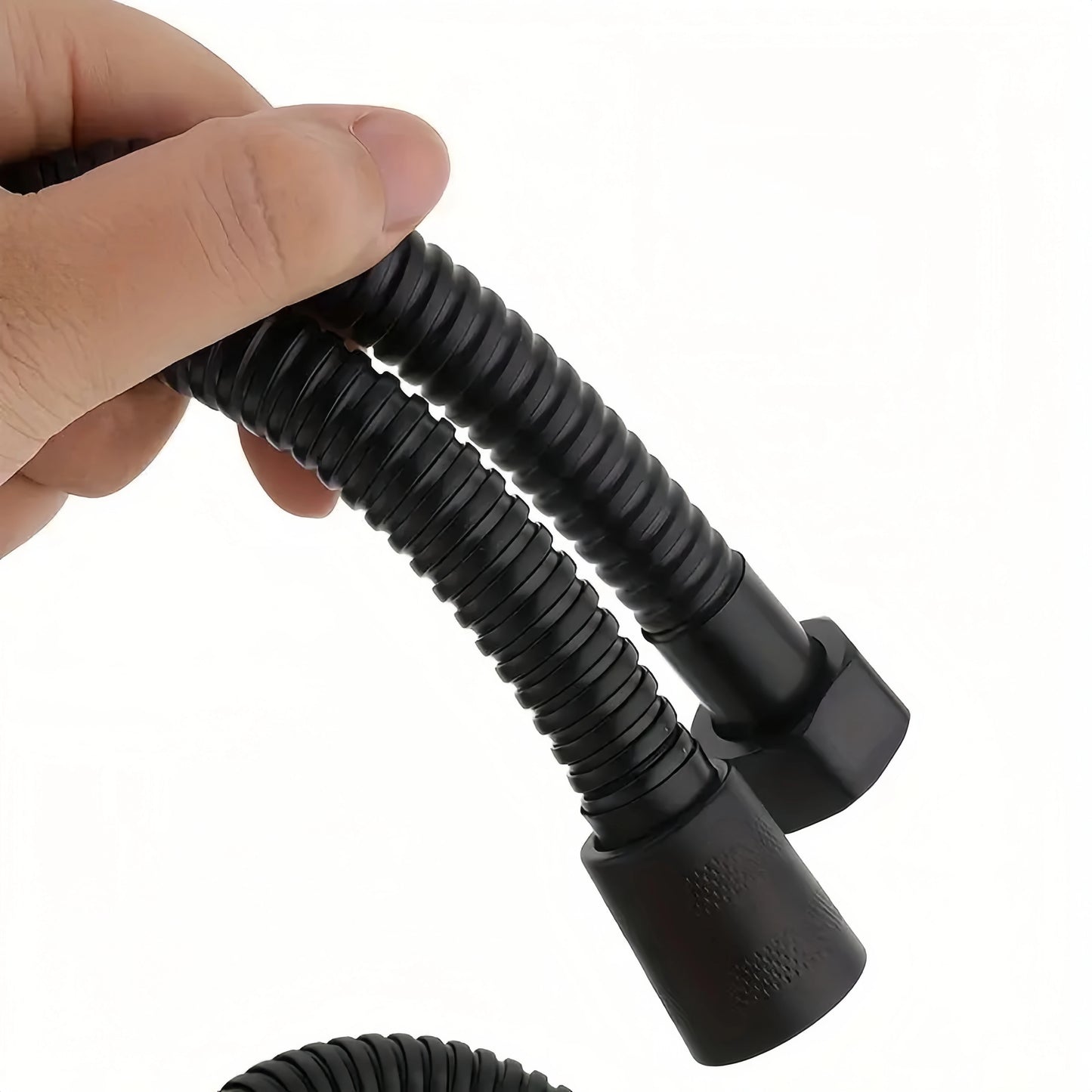 1pc Black Stainless Steel Shower Hose, Universal G 1/2" Connection, Explosion-proof Rain Shower Pipe, Bathroom Accessory