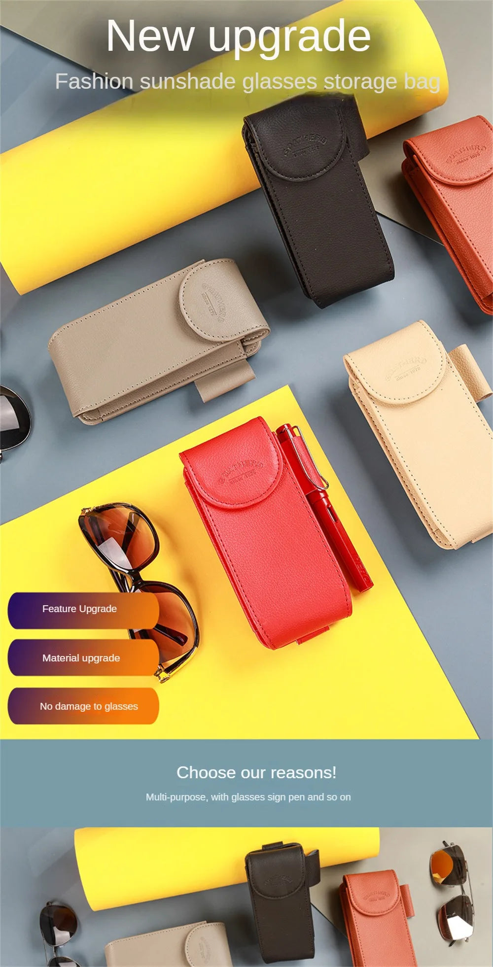 Car Sunglasses Frame Carbon Fiber Bills Multi Function In Car Creative Eye Box Card Double Headed Clip On Board Stowing Tidying