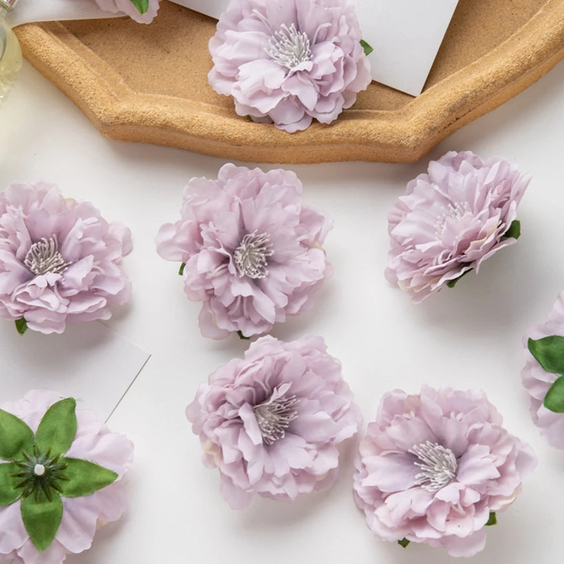 5/10pcs Artificial Flower Silk Peony Scrapbook Diy Home Vase Christmas Wreath Wedding Wall Decoration Garden Arch Accessories