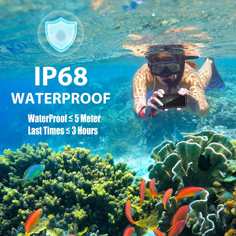 IP68 Waterproof For IPhone 16 15 14 13 12 11 Pro Max XS Max XR SE 78 Case RedPepper Cover Diving Underwater Swim Outdoor Sports