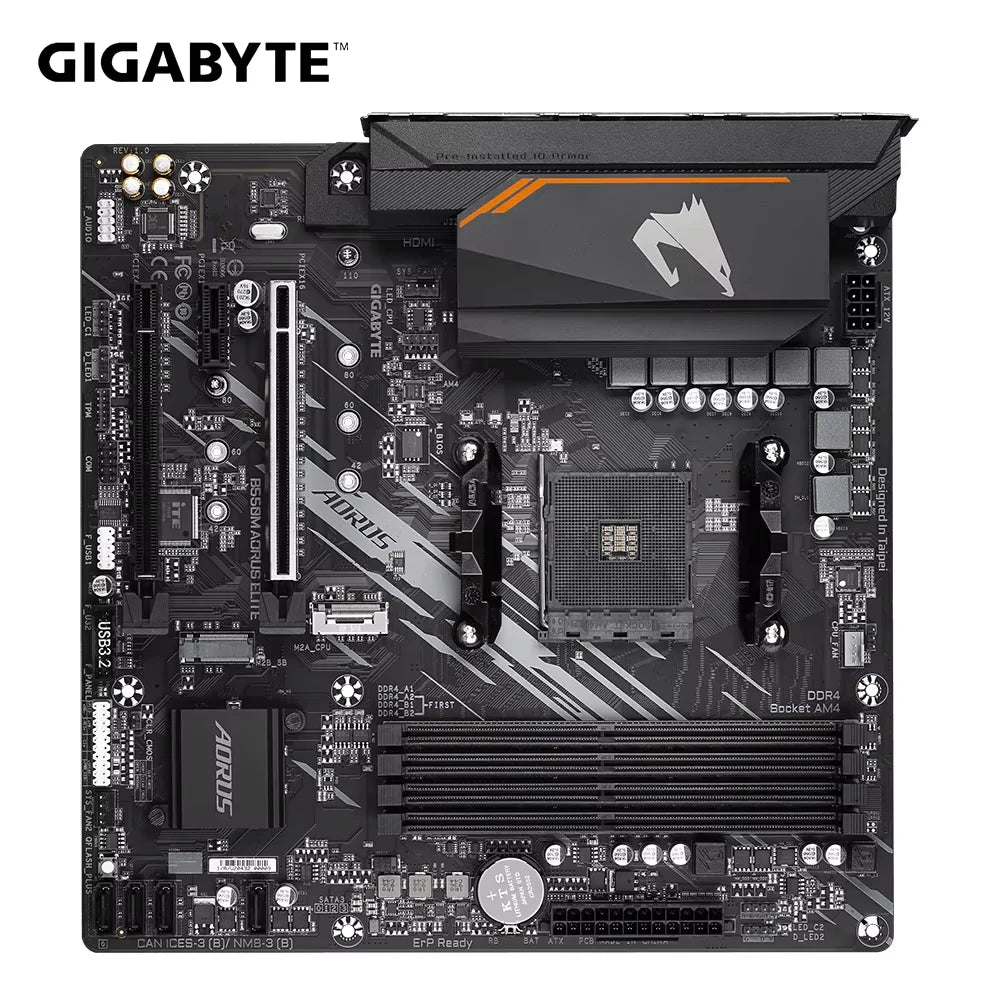 GIGABYTE B550M AORUS ELITE Micro-ATX DDR4 AMD Motherboard B550 128 GB PCI - E 4.0 AM4 USB3.2 Double channel  placa mae