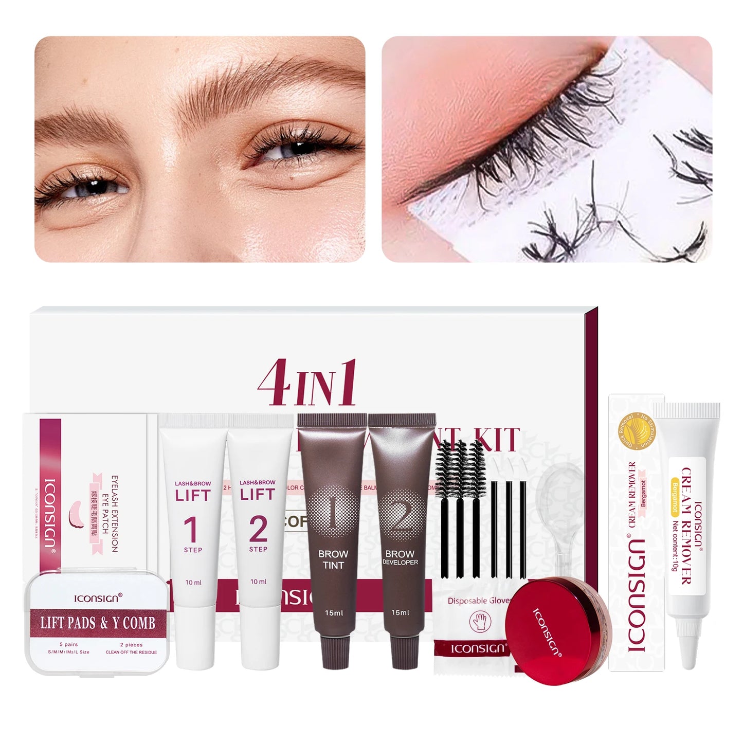 Lash Fast Lift And Tint Kit Pro Eyelash Perm Kit Lash Glue Remover Cream 3in1 Lashes Tint Brow Lashes Tint Eyebrow Dye Tint Kit