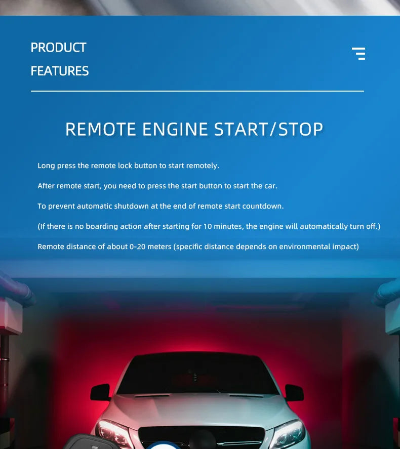Car Alarm keyless entry start Systems Remote Central Door Lock Keyless System Auto Car SUV Anti-theft Tunning parts PKE