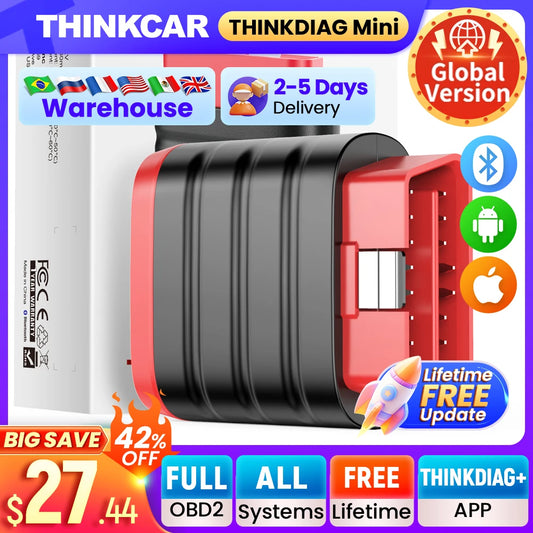 THINKCAR THINKDIAG MINI Auto OBD2 Bluetooth Scanner Full System Diagnostic All Car Lifetime Free Automotive Diagnosis Scan Tool