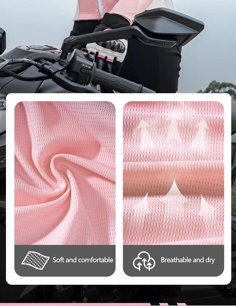Motorcycle riding suits, all-season mesh breathable, spring and summer women's fitted, anti-drop, quick-drying clothes