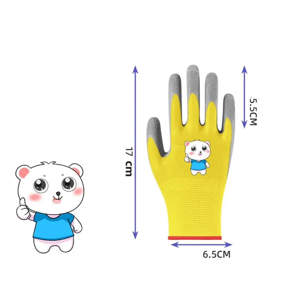 Kids Durable Waterproof Garden Work Gloves Non-Slip Children Safety Yard Work Gloves Portable Garden Supplies Gardening Gloves