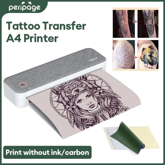 PeriPage A4 Mini Portable Thermal Printer Wireless Tattoo Transfer A4 Thermal Printer A4 Paper Photo Printer From Mobile Phone