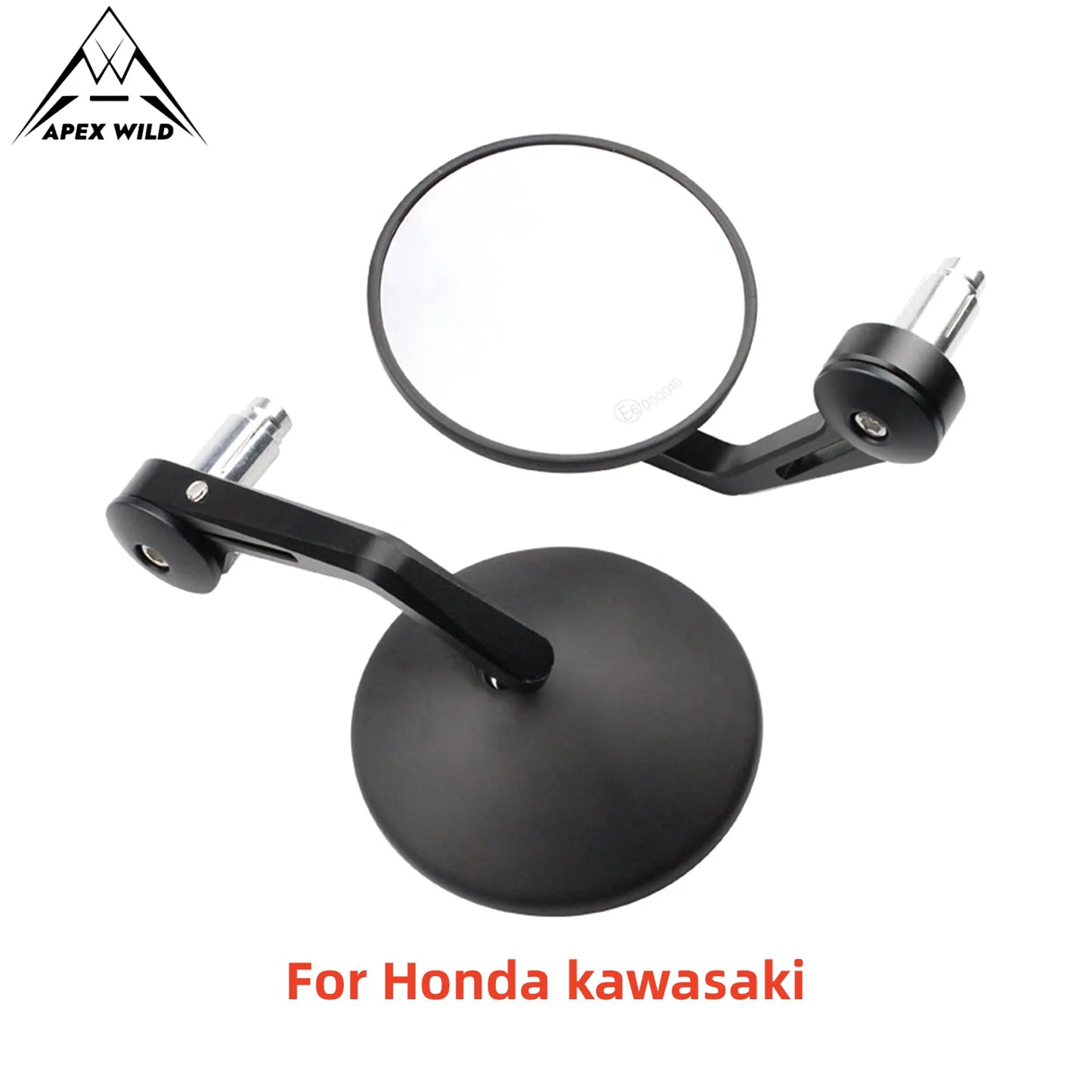 7/8"Motorcycle Handle Bar End Mirrors Black Side Mirror For Yamaha MT/FZ/TMA Kawasaki Z650-up Honda CB-R Rearview Mirror