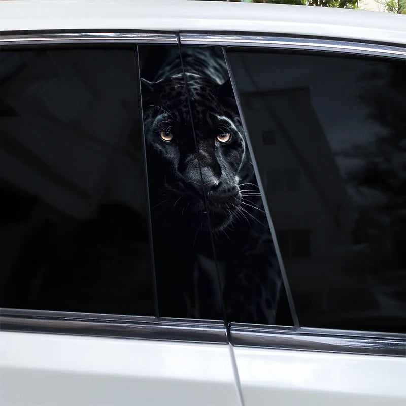 2pcs Lion Animal Car Decal Car B Pillar Decal Vinyl Waterproof Car Door Post Decal Diy Car Modification Styling Decal