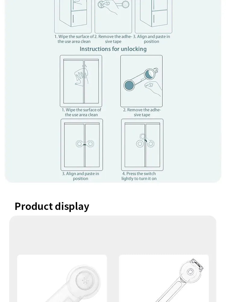 5PCS Child Safety Lock Drawer Anti Opening Lock Transparent Fridge Cabinet Door Lock Multi-functional Protection Safety Latch