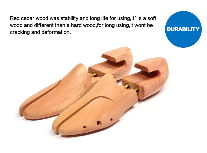 Men's and Women's Twin Tube Adjustable Red Cedar Shoe Tree Wood Shoe Tree