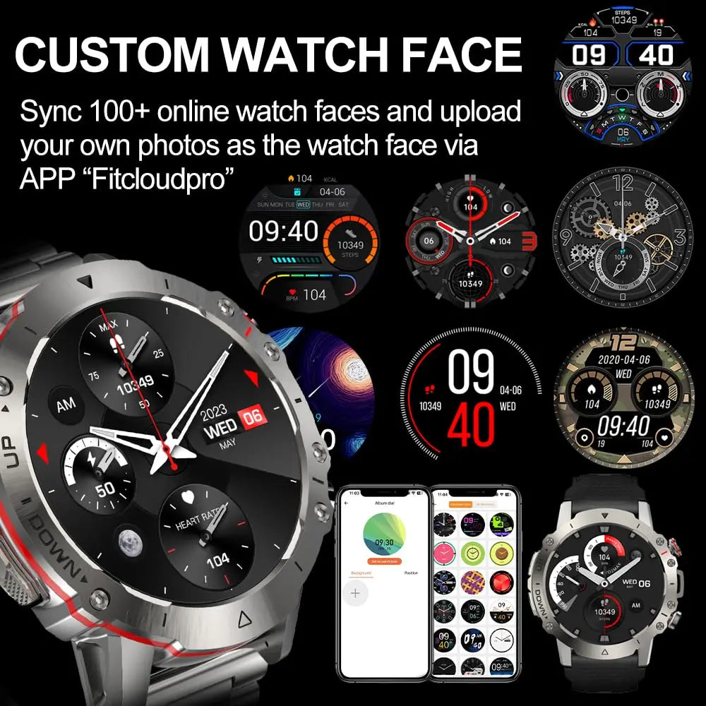 LEMFO Y7 Smart Watch Men 2024 IP68 Waterproof 100＋ Sports Modes Bluetooth Call 360*360 Resolution HD Screen  Smartwatch for men