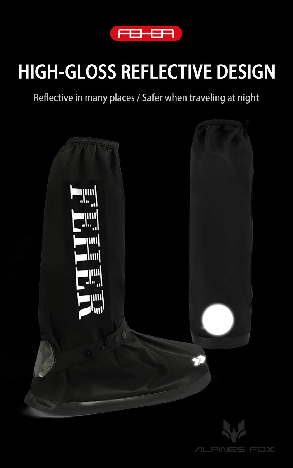 High Tube Motorbike Rain Shoe Covers Waterproof Reusable Motorcycle Cycling Bike Rain Boot Reflective Rainproof Shoes Cover