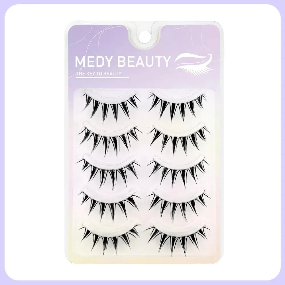 5Pairs Lashes Premade Fan A/M Shape 3D Spikes Cluster Eyelash Mix Extension Makeup Super Natural Wispy DIY Premade Peduncle