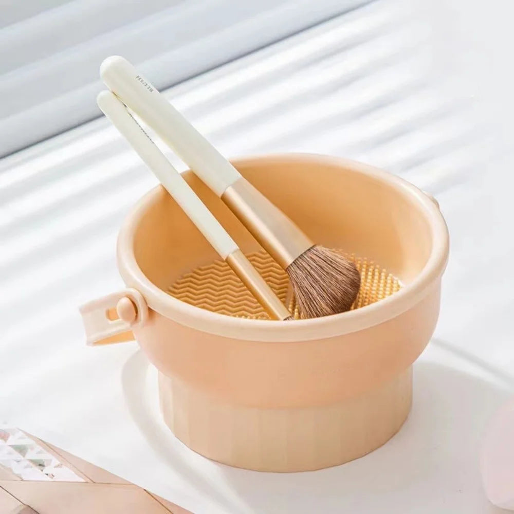 Makeup Brush Cleaner Cleaning And Drying Storage Tray 3-in-1 Silicone Beauty Tool Cleaning Bowl Practical Cleaning Tool