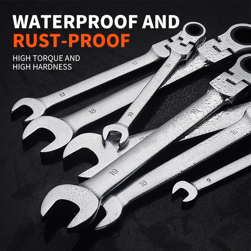 Flexible  Action Wrench Spanner Nut Tool Head  Metric Spanner Open End and Ring Wrenches Tool