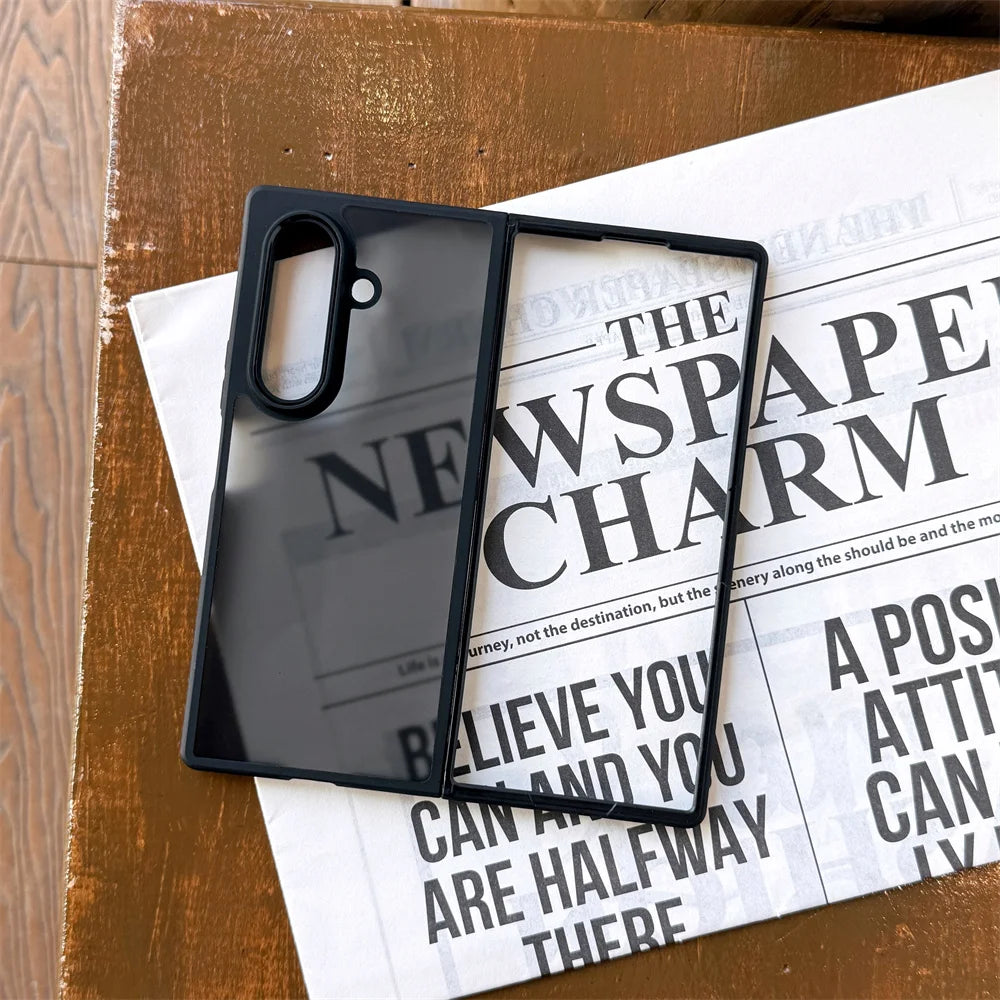 Frosted Transparent Shockproof Phone Case for Samsung Galaxy Z Fold7 Fold6 5G Fold 7 6 5 4 Matte Translucent Protection Cover
