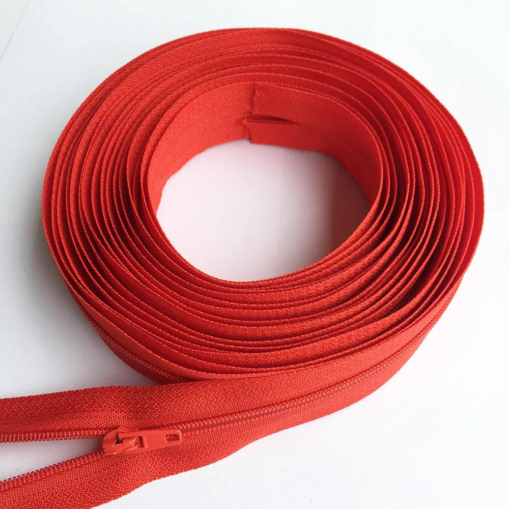 5Meters 3# Nylon Zipper at the Meter with 10Pcs Sliders for Tailor Sewing Clothes DIY Bags Accessorries Supply Zippers Roll