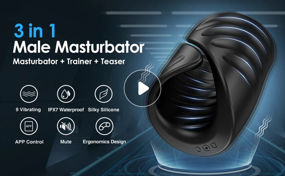 HESEKS Male Masturbator Penis Training Vibrator With APP Control Sex Toy For Men Sexual Massager Cock Ring Glans Trainer 18