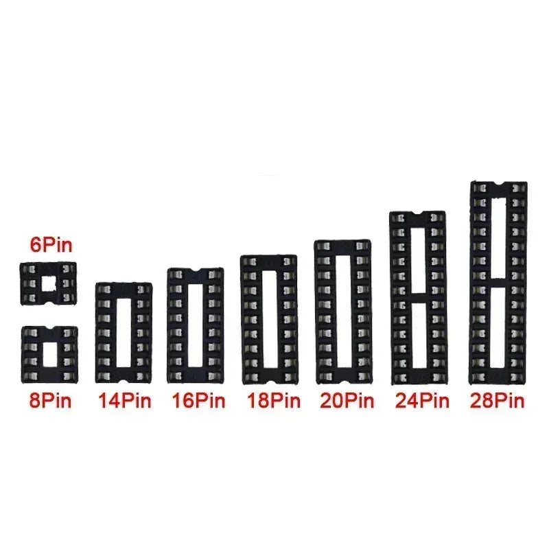 10pcs IC seat 6P/8P/14P/16P/18P/20P/24P/28P DIP IC Sockets Adaptor Solder Integrated Circuits Sockets Electronic Component