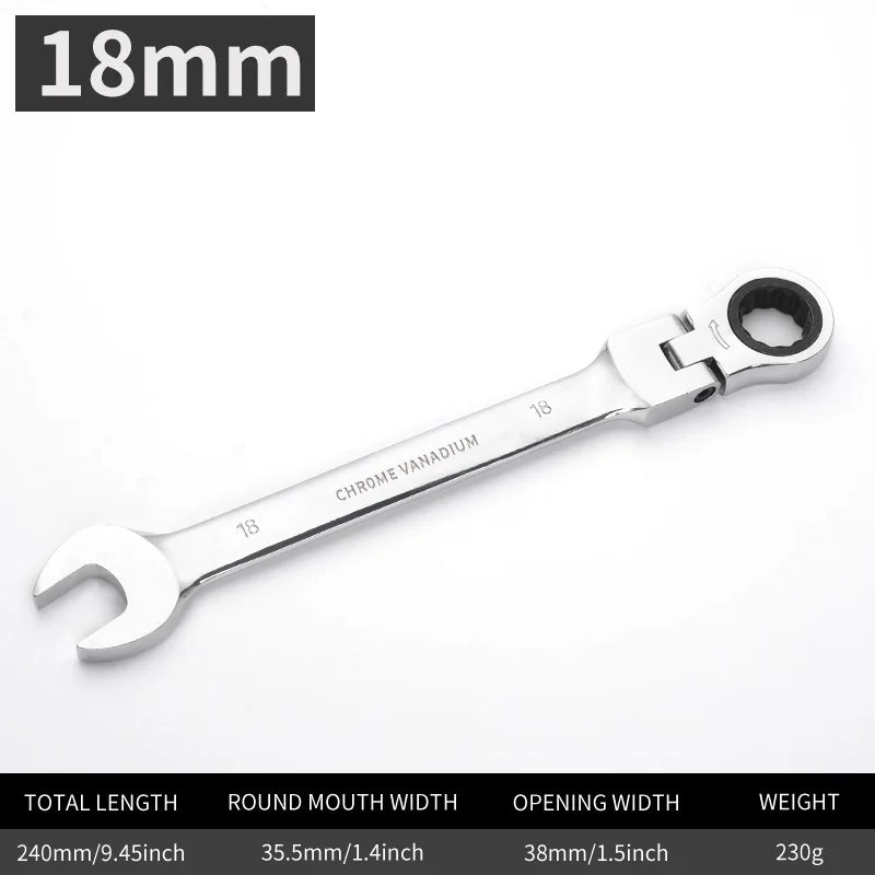 Flexible  Action Wrench Spanner Nut Tool Head  Metric Spanner Open End and Ring Wrenches Tool