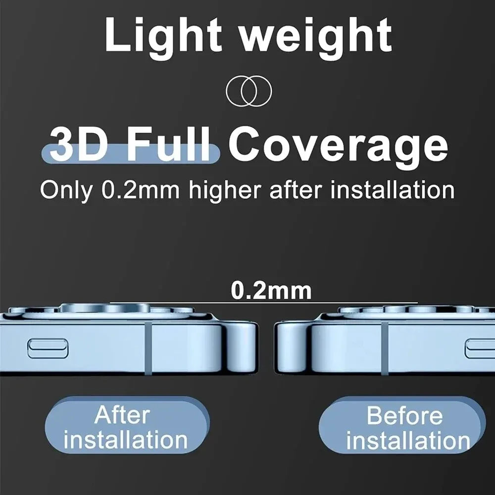 Full Cover Camera Lens Protector For iPhone 13 12 Pro Max Tempered Glass For iPhone 11 Pro 13 12 Mini Metal Camera Protector