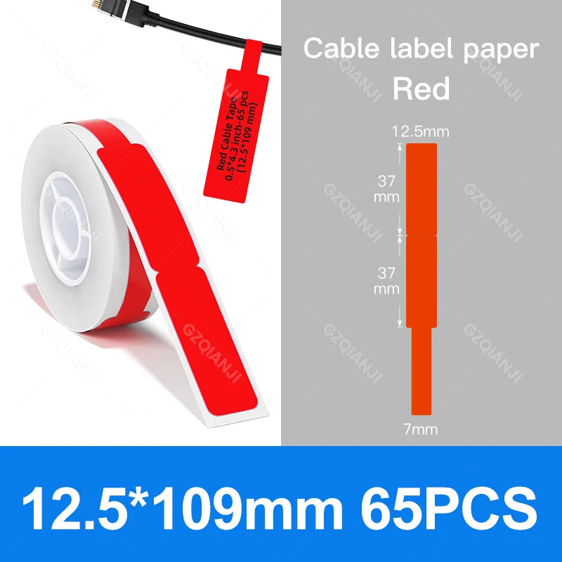 Niimbot D110 D11 Label printer paper Waterproof Anti-Oil Price Label Sticker Transparent Pure Color Label thermal Sticker Paper