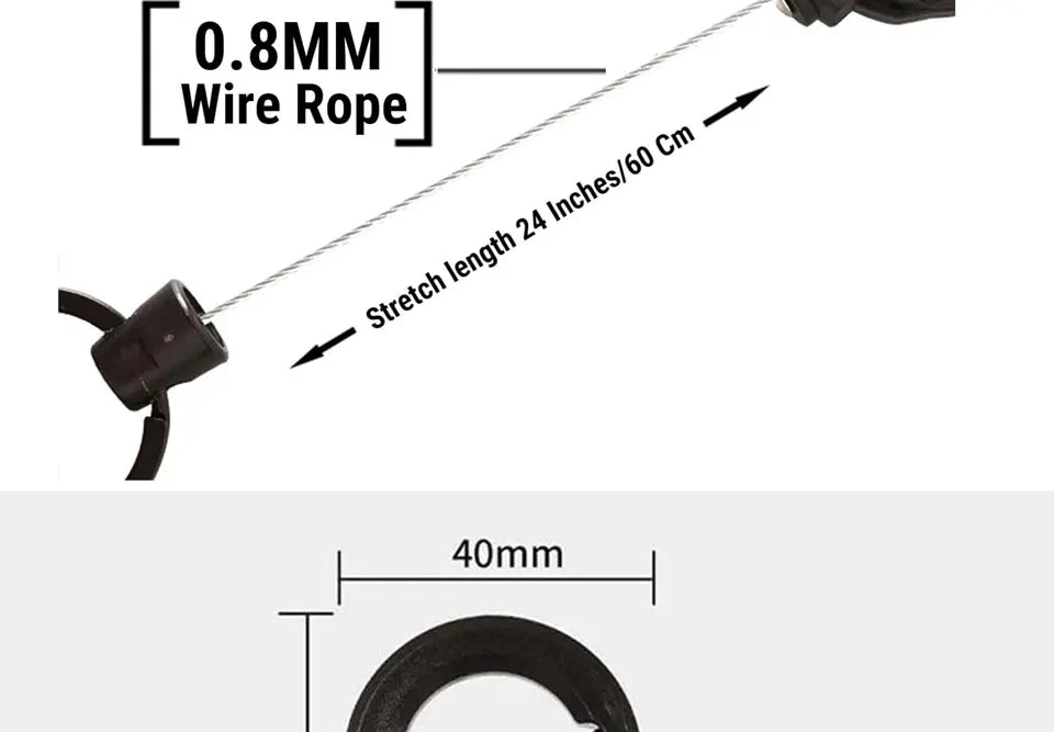1PC New Outdoor Automatic Retractable Wire Rope Luya Anti-theft Tactical Keychain Telescopic Keychain Retractable Hook Tool