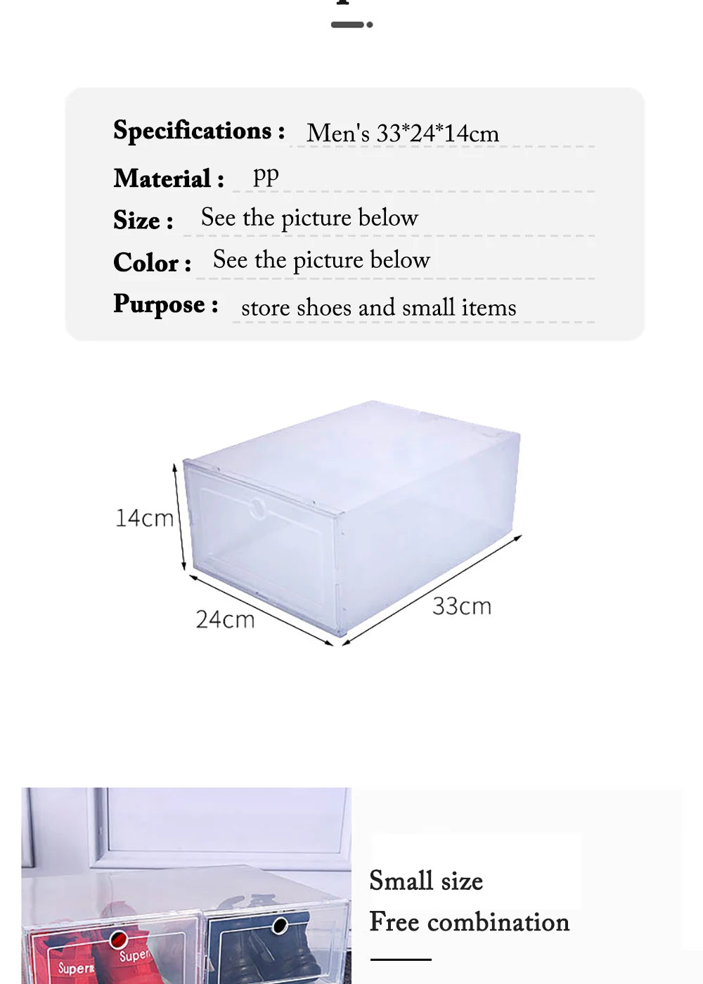 6 Pack Transparent shoe box shoes organizers thickened foldable Dustproof storage box Stackable combined shoe cabinet Sale