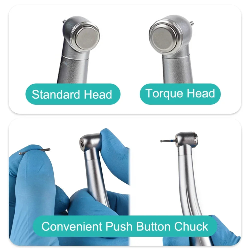 B2/M4 Torque/Standard Head Dental High Speed Handpiece Single Water Spray Push Button Low Noise Turbine Dentistry Equipment Tool