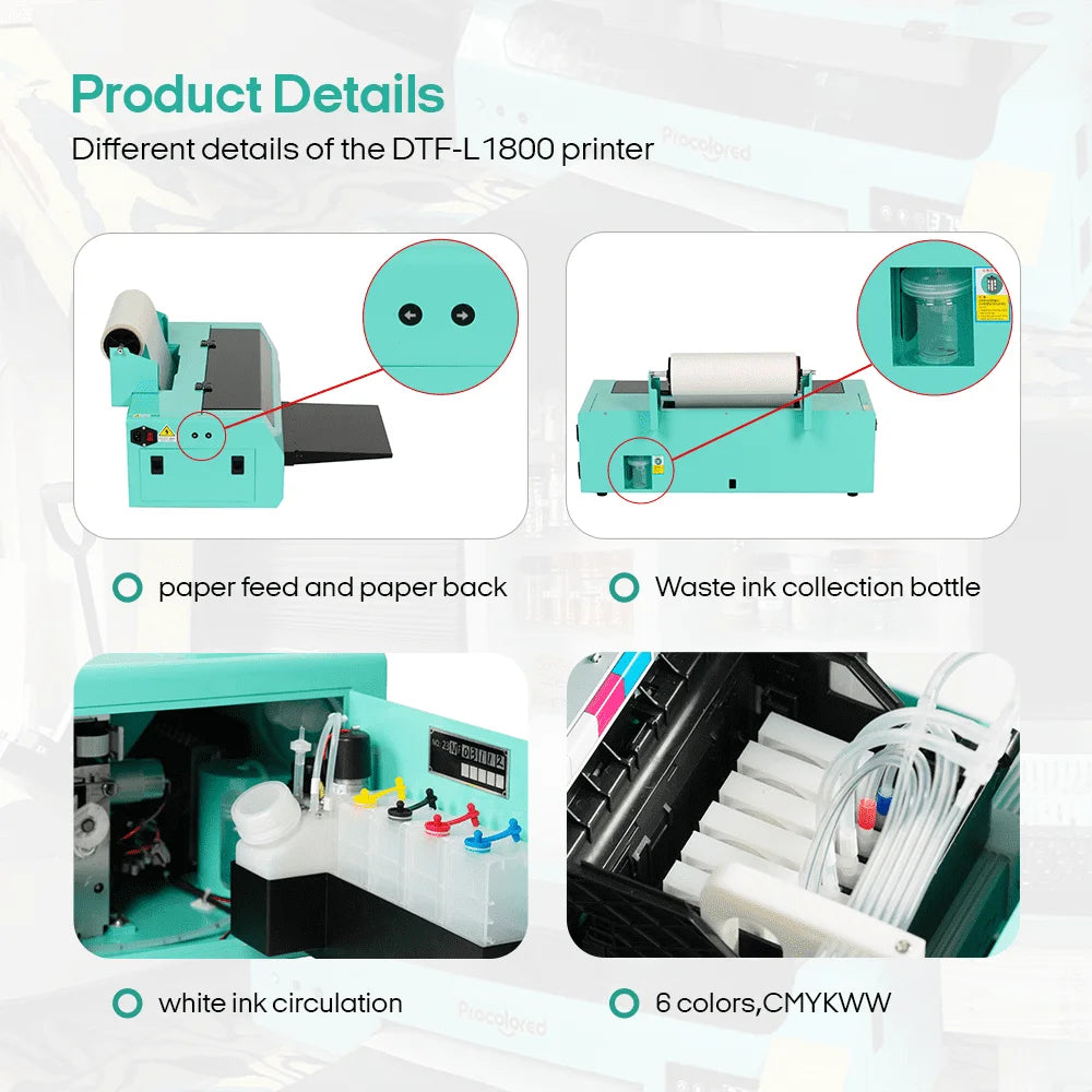 DTF Printer A3+ Direct To Film Transfer Printing Machine L1800 R1390 For DIY T-Shirt With Tutorial Setting Video Using Video