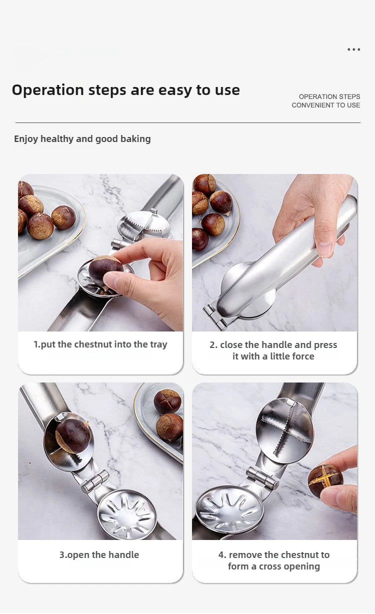 Stainless Steel Chestnut Opener, Cross Shaped Chestnut, Household Multifunctional Peeling Tool, Chestnut Clip, Walnut Clip