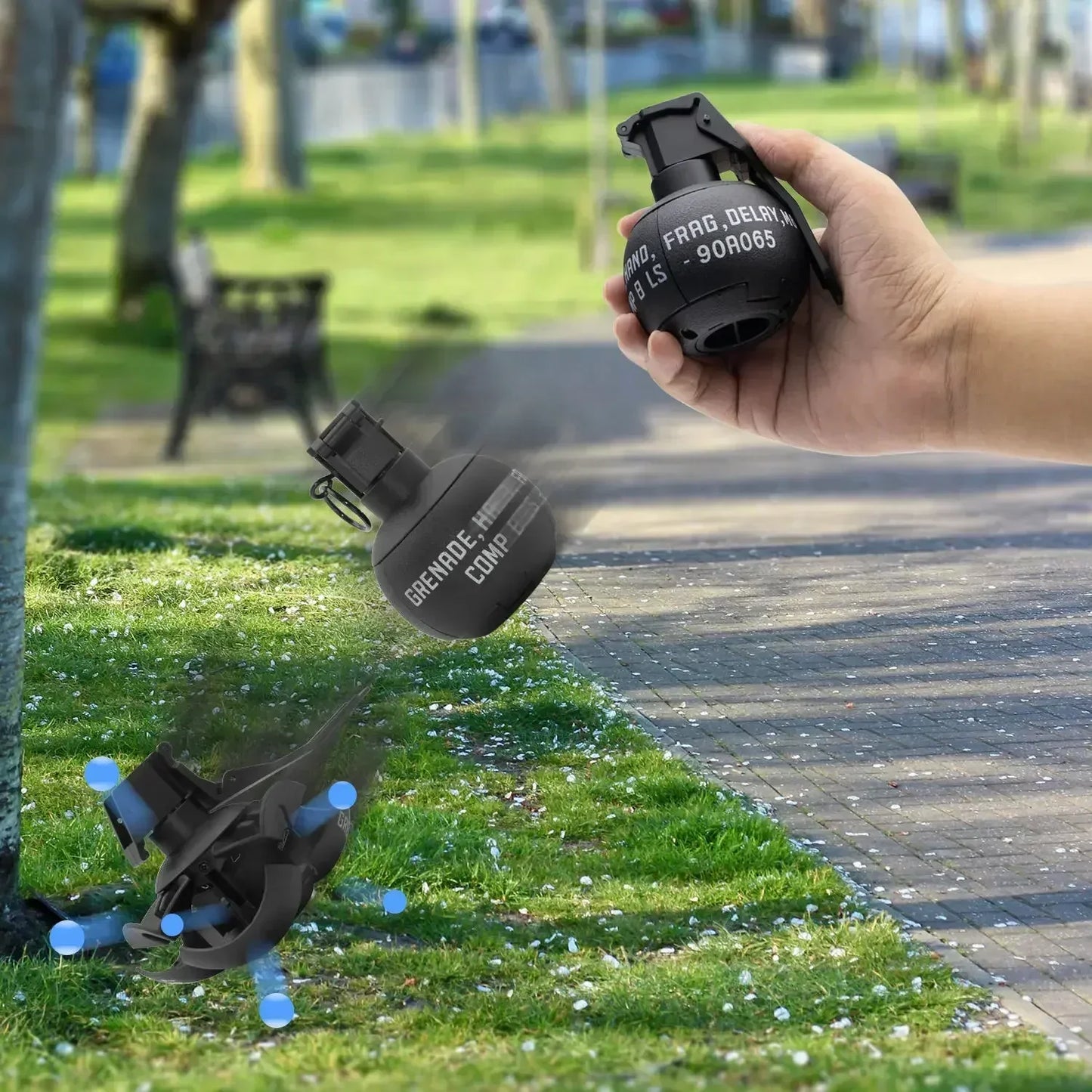 3pcs Tactical Smoke Grenade Grenade Model for CQB Airsoft Paintball Game M67 Burst Mine Water Grenade Bouncing Smoke Grenade