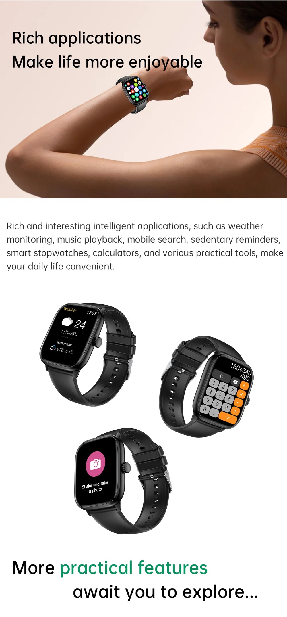 Smart Watch 2024 Bluetooth Answer Call Music Smart Watches For Men 2.01" Full Touch Dial Fitness Tracker Waterproof Smartwatch