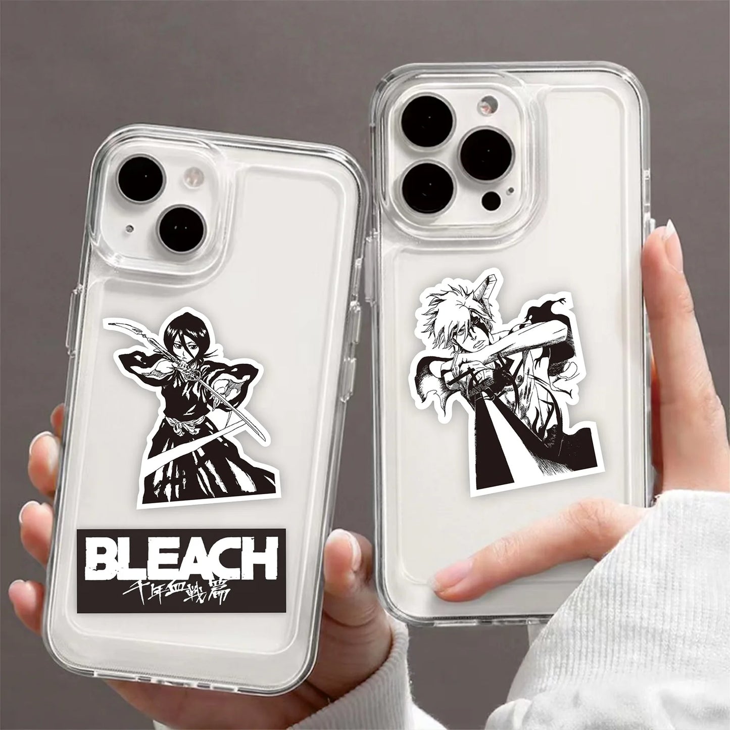 75PCS Black and White Anime BLEACH Stickers for Kids Cool Graffiti Skateboard Phone Case Laptop DIY Cartoon Sticker Toys
