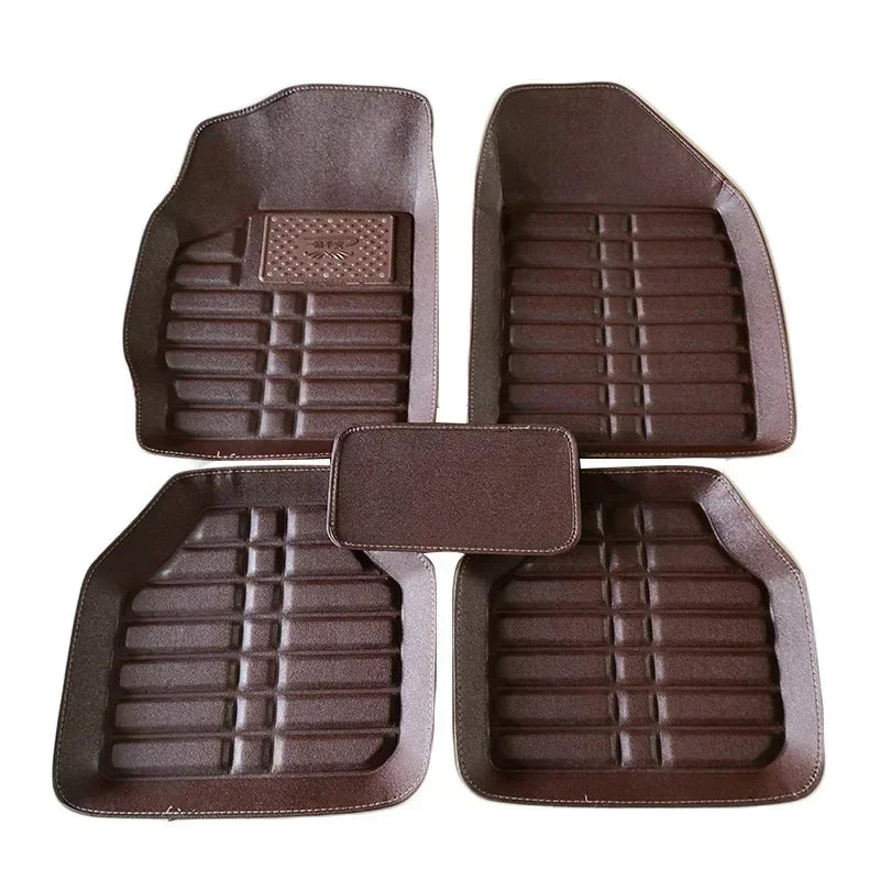 5pcs Premium Easy Clean Waterproof Auto Foot Pad Universal Waterproof PU Leather Durable Car Floor Mats Car Interior Accessorie