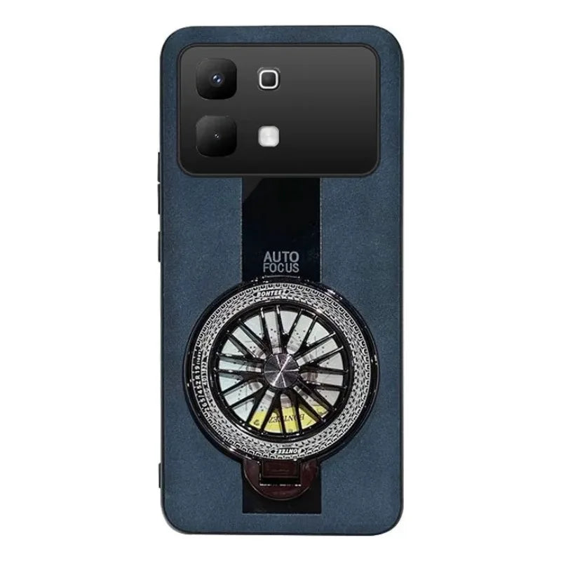 For Infinix Note 60 Pro 5G Solid color synthetic leather silicone shell with heat dissipation bracket For Infinix Note 60 Pro 5G