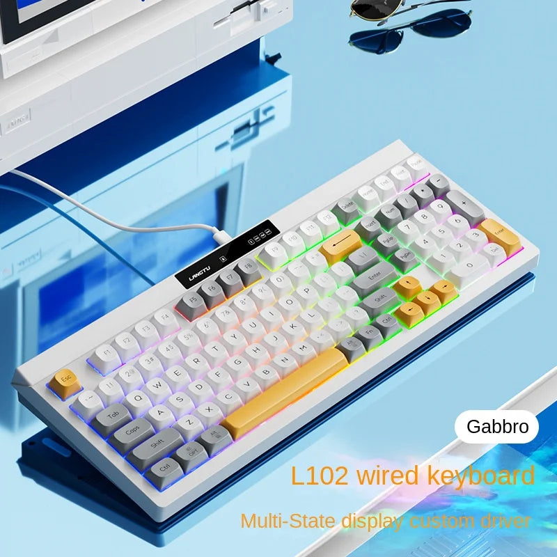L102 Wireless Mechanical Keyboard Quiet Film Mechanical Keys for Office Use E-Sports Gaming Hand-Friendly Design