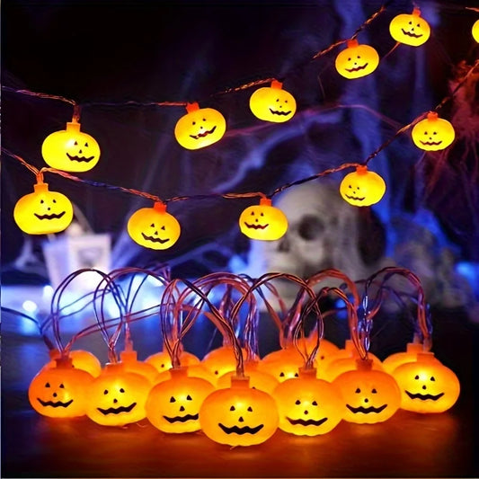 Halloween Pumpkin Led String Fairy Light Lamp Garland Battery Powered Waterproof Decorative Lanterns For Festive Room Ambiance