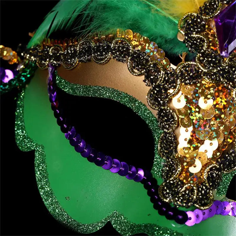 1~10PCS Masquerade Mask Women Peacock Mask Mardi Gras Mask Fashion Blue Green Metal Shiny Rhinestone Christmas Party