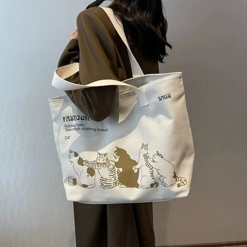 Women's Canvas Tote Bag Fashionable Spacious Durable Shoulder Bag with Zipper Closure and Classic Design Perfect for Work