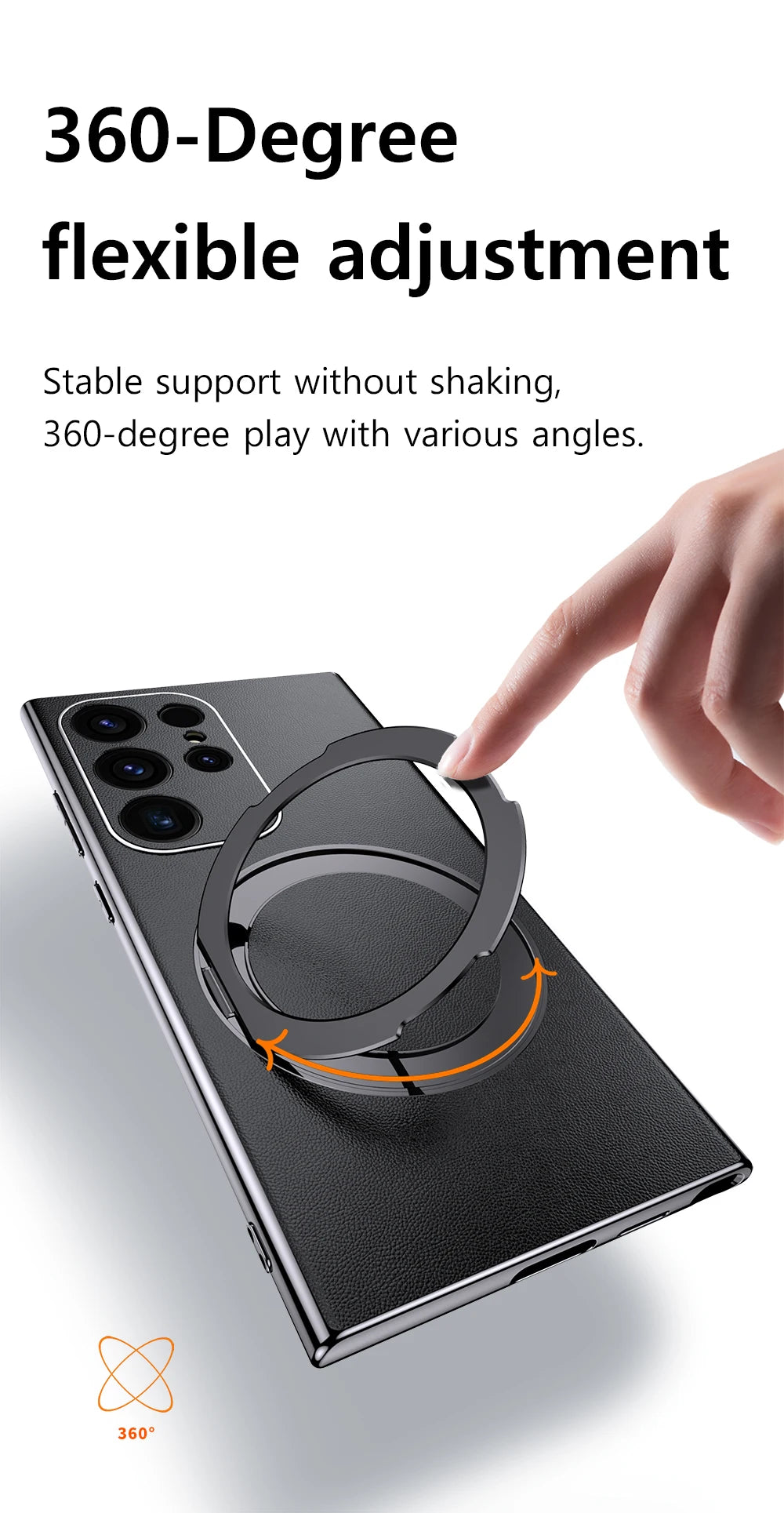 LANGSIDI Leather Magnetic Metal Ring holder Case For Samsung Galaxy S24 Ultra s23 S24 + plus shockproof Slim Protection