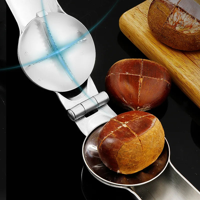 Stainless Steel Chestnut Opener, Cross Shaped Chestnut, Household Multifunctional Peeling Tool, Chestnut Clip, Walnut Clip
