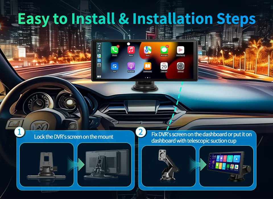 Imagebon 10.26 Inch Android 13 8 Core Rearview Mirror Camera CarPlay & Android Auto Dash Cam 5G WiFi Bluetooth GPS Navigation