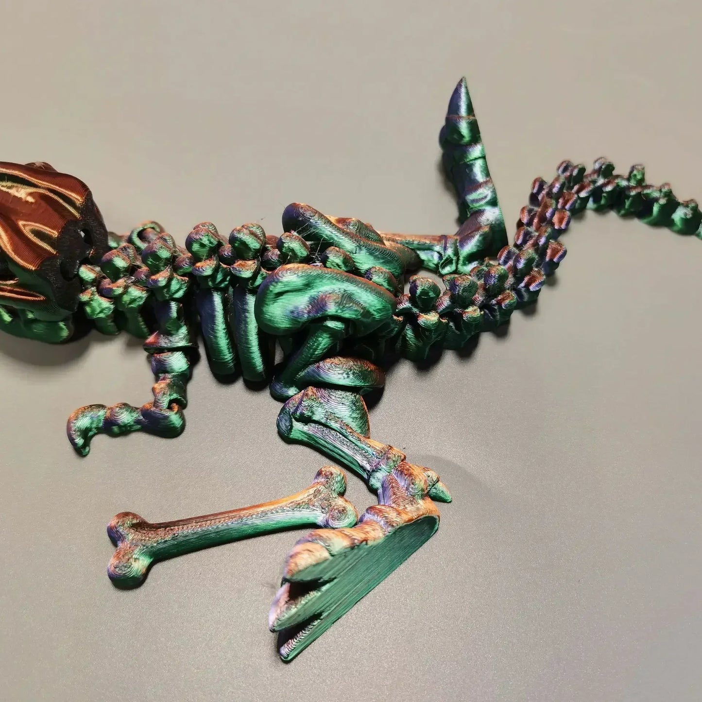 10Pcs Tyrannosaurus Rex Fossil Dragon 3D Printing Skull Dragon Movable Joint Decoration Toy Can Stand Big-mouth Dinosaur Model