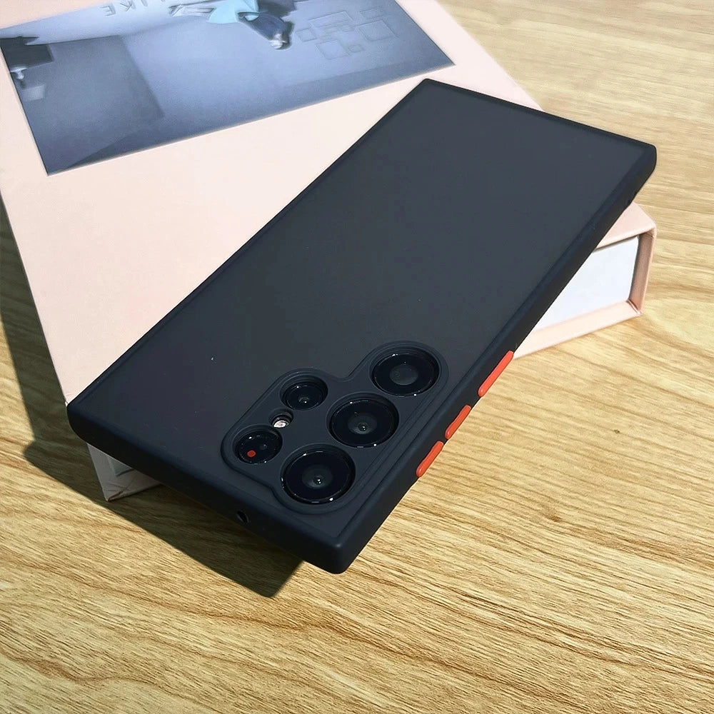 Shockproof Matte Transparent Case For Samsung Galaxy S24  S23 S22 S21 S20 Ultra Plus FE Note 20 10 A52 A71 A53  A34 S25 5G Cover