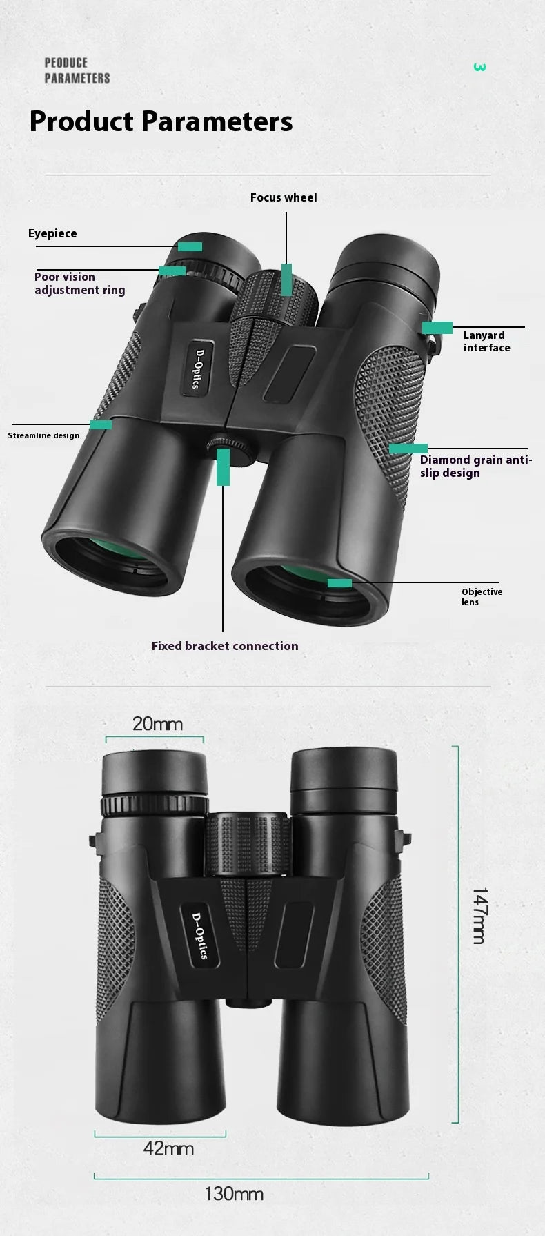 12X42 Binoculars Adults High Powered Professional FMC Lens Central Focus Wide Angle Ideal for Bird Watching Camping