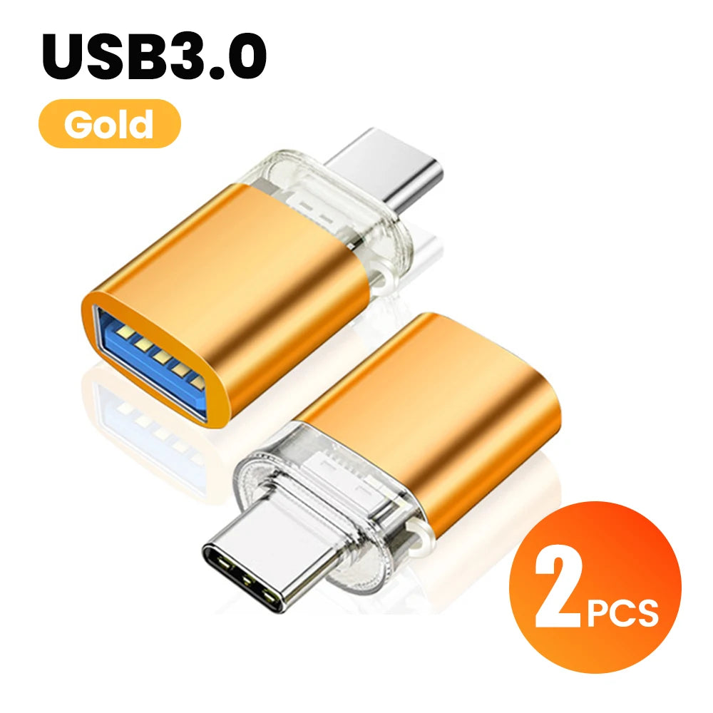 Mini OTG Type C to USB Adapter 3.0 USB C Male To USB A Female Data Connector For iphone 15 16 Xiaomi Samsung Huawei PC Laptop