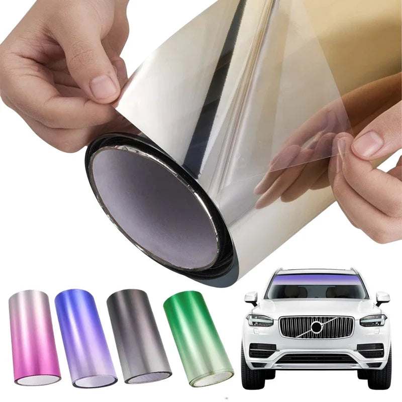 Car Window Sun Visor Strip Tint Film Front Windshield Protect Shade Blocking UV Sticker DIY Film Gradient Colorful Car Stickers